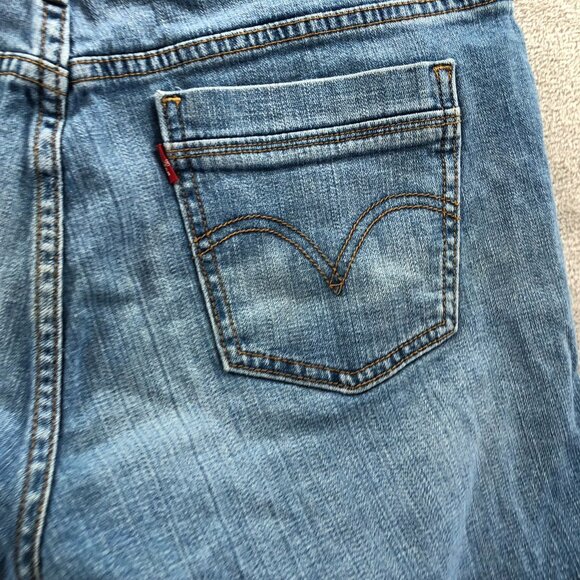 Levis Womens 515 Bermuda Jean Shorts Size 12 Blue Denim Classic Casual Cuffed - Picture 10 of 15